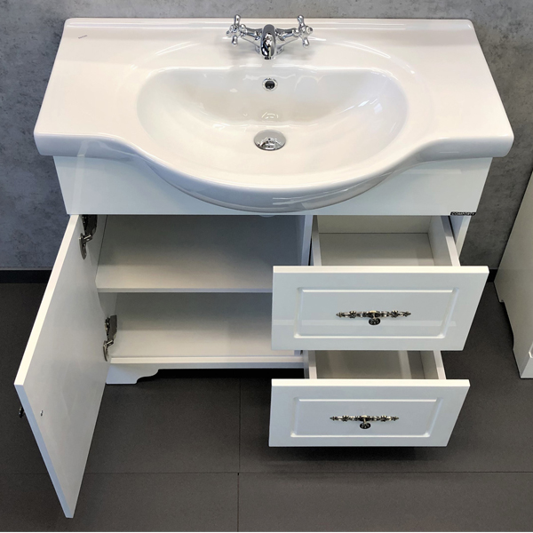 Тумба с раковиной Comforty Севилья 90 см 00-00003083 напольная белая