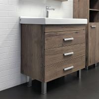 Тумба с раковиной Comforty Никосия 80 см 00-00007621 напольная дуб темный
