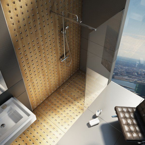 Неподвижная стенка Ravak ST Walk-In Wall 800 x 2000 профиль черный стекло прозрачное GW9W40300Z1