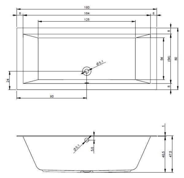 Ванна акриловая Riho Lugo 180x80 B133001005