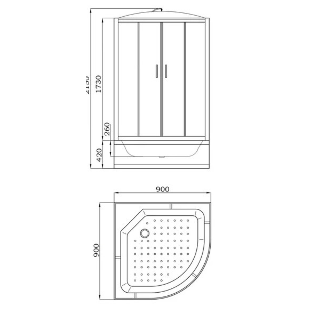 Душевая кабина 90x90x215 PARLY Classic EC921 Душевая кабина 90x90x215 PARLY Classic EC921