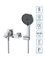 Смеситель для ванны с ручным душем, шлангом и держателем BelBagno Marino MARINO-VASM-CRM хром глянцевый