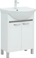 Тумба под раковину Aquanet Донна 55 см 00294390 напольная белая глянцевая