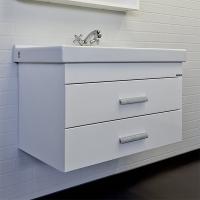 Тумба с раковиной Comforty Никосия 80 см 00-00011163 подвесная белая