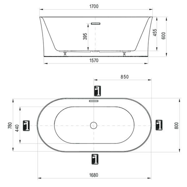 Ванна отдельностоящая 173x83 см Ravak Freedom d XC00D00071 белый Ванна отдельностоящая 173x83 см Ravak Freedom d XC00D00071 белый