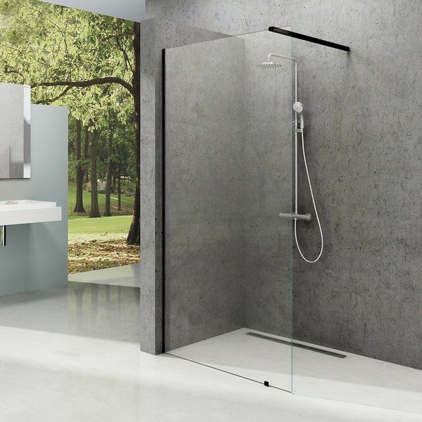 Душевая стенка 100x200 RAVAK Walk In-Wall-100 v.200 профиль черный стекло прозрачное GW9WA0300Z1