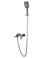 Смеситель для ванны с душем и гарнитуром Wonzon & Woghand Cube WW-88639016-BGM темный графит брашированный