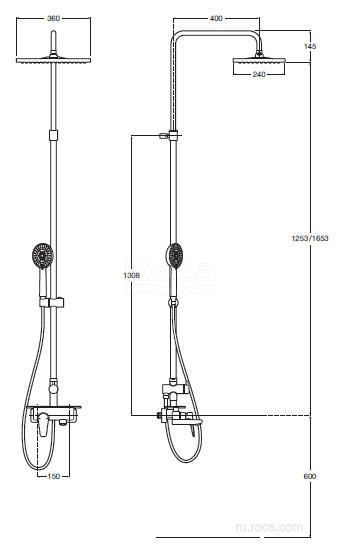 Душевая стойка Roca Even-M 5A9C90C00 Душевая стойка Roca Even-M 5A9C90C00