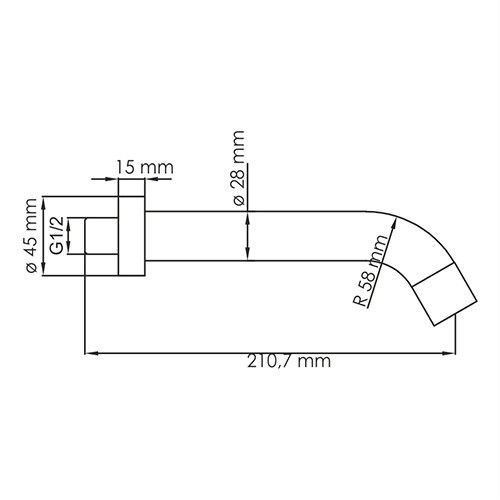 Настенный излив для ванны WasserKRAFT A113