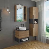Тумба с раковиной Comforty Штутгарт 60 см 00-00001698 подвесная дуб темно-коричневый