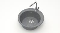 Мойка для кухни круглая каменная  47,5x47,5 см SANTEGRO  SZ030-475/Q8 серый матовый Мойка для кухни круглая каменная  47,5x47,5 см SANTEGRO  SZ030-475/Q8 серый матовый
