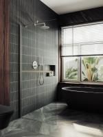 Душевая перегородка в широком профиле с полотенцедержателем 69x195 см MaybahGlass  MGD-720-5ш стекло бесцветное Душевая перегородка в широком профиле с полотенцедержателем 69x195 см MaybahGlass  MGD-720-5ш стекло бесцветное