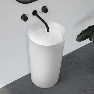 Раковина напольная Abber Stein 45 см AS2506-H белая матовая