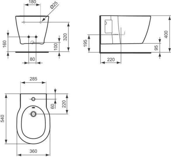 Подвесное биде Ideal Standard CONNECT E799701 Подвесное биде Ideal Standard CONNECT E799701