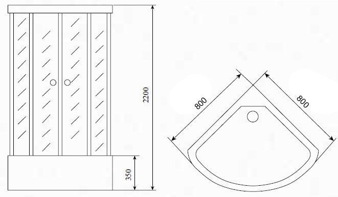 Душевая кабина 80x80 TIMO T-1180 Душевая кабина 80x80 TIMO T-1180