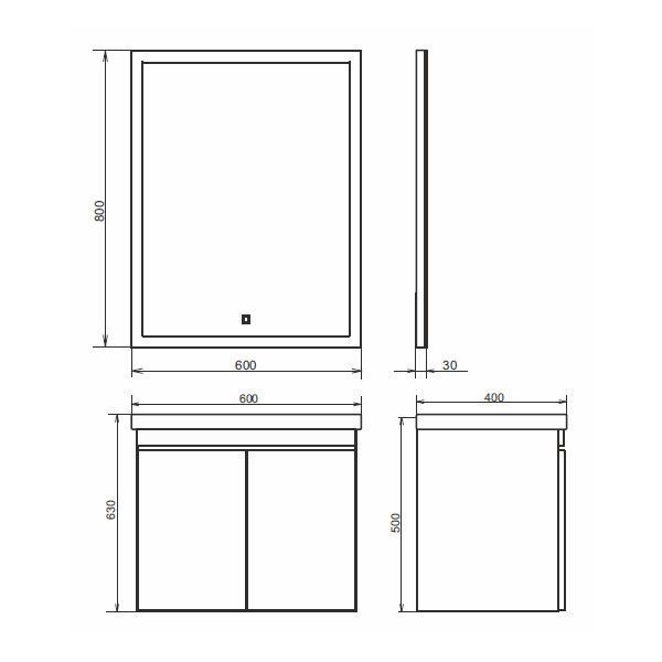 Тумба с раковиной Comforty Осло 60 см 00-00000835 подвесная бетон светлый
