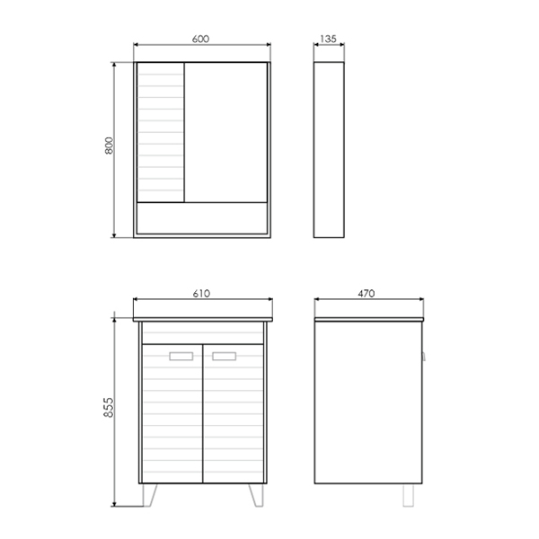 Тумба с раковиной Comforty Клеон 60 см 00-00002044 напольная дуб дымчатый