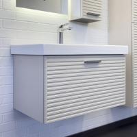 Тумба с раковиной Comforty Касабланка 80 см 00-00015382 подвесная серый шелк