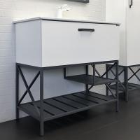 Тумба с раковиной Comforty Бредфорд 90 см 00-00009955 напольная белая