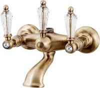 Смеситель Caprigo Adria Swarovski 01-019-vot для ванны с душем бронза брашированная