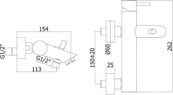 Смеситель для ванны Paffoni Light LIG022CR Смеситель для ванны Paffoni Light LIG022CR