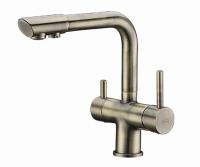 Смеситель для мойки с дополнительным изливом для фильтра WasserKRAFT A8037 светлая бронза матовый