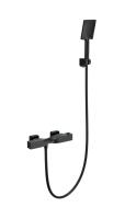 Смеситель для душа с термостатом и гарнитуром Wonzon & Woghand Twist WW-B2025-A-MB черный матовый