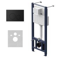 Система инсталляции AM.PM Pro I012704.9038 для унитазов с черной матовой кнопкой смыва и шумоизоляцией