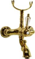 Смеситель Caprigo Antique Swarovski 04S-011-oro для ванны с душем золото глянцевое
