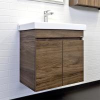 Тумба с раковиной Comforty Осло 60 см 00-00011149 подвесная дуб темно-коричневый