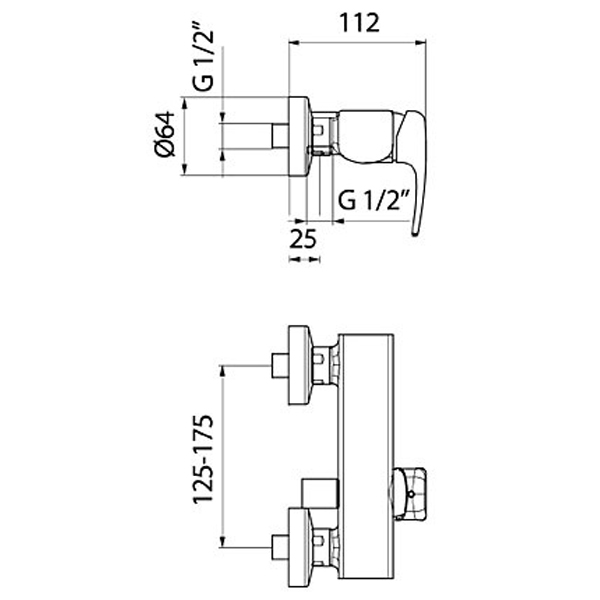 Смеситель для душа Webert Kimono KI870102015 хром глянцевый
