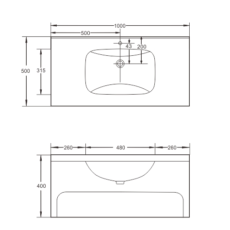 Раковина подвесная Sapbox SB-RW100M034 100 см олива