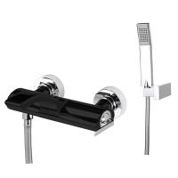 Смеситель для ванны Webert Wolo WO850101564 черный с хромом матовый