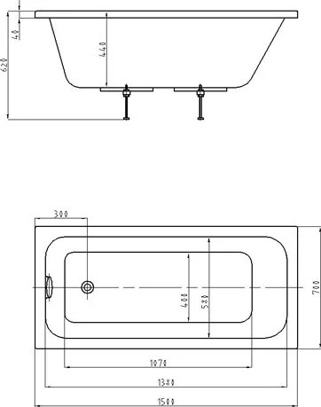 Ванна акриловая 150x70 AQUATEK Мия MIY150-0000001 Ванна акриловая 150x70 AQUATEK Мия MIY150-0000001