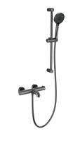 Смеситель для ванны с душем с термостатом и гарнитуром Wonzon & Woghand WW-C2006-A-BGG темный графит брашированный