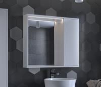 Зеркало-шкаф с подсветкой 70х70 HOME LINE Smart S0983 белый глянец