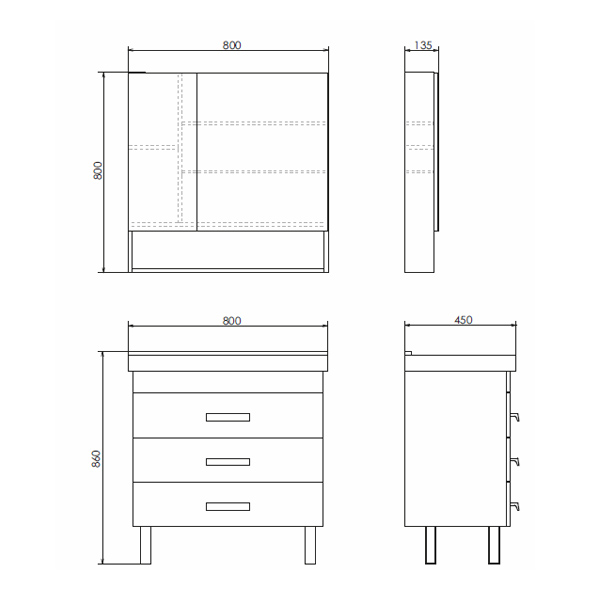 Тумба с раковиной Comforty Никосия 80 см 00-00007621 напольная дуб темный