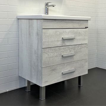 Тумба-умывальник Comforty Никосия-70Н дуб белый с раковиной COMO 70 Тумба-умывальник Comforty Никосия-70Н дуб белый с раковиной COMO 70