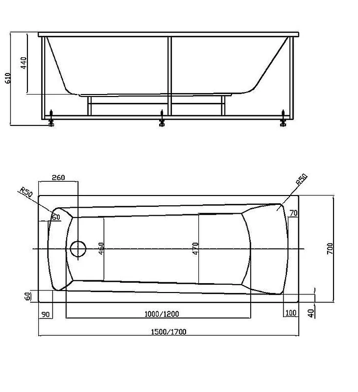 Ванна акриловая прямоугольная с каркасом и экраном 170x70 AQUATEK Либра NEW LIB170N-0000001 Ванна акриловая прямоугольная с каркасом и экраном 170x70 AQUATEK Либра NEW LIB170N-0000001