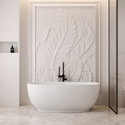 Ванна из искусственного камня Abber 130x70 см AS9641-1.3