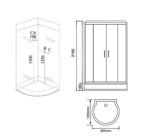 Душевая кабина 100x90 GROSSMAN GR-140 Душевая кабина 100x90 GROSSMAN GR-140