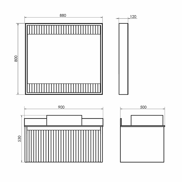 Зеркало Comforty Марсель 90 см 00-00013685 с полочкой и подсветкой белое