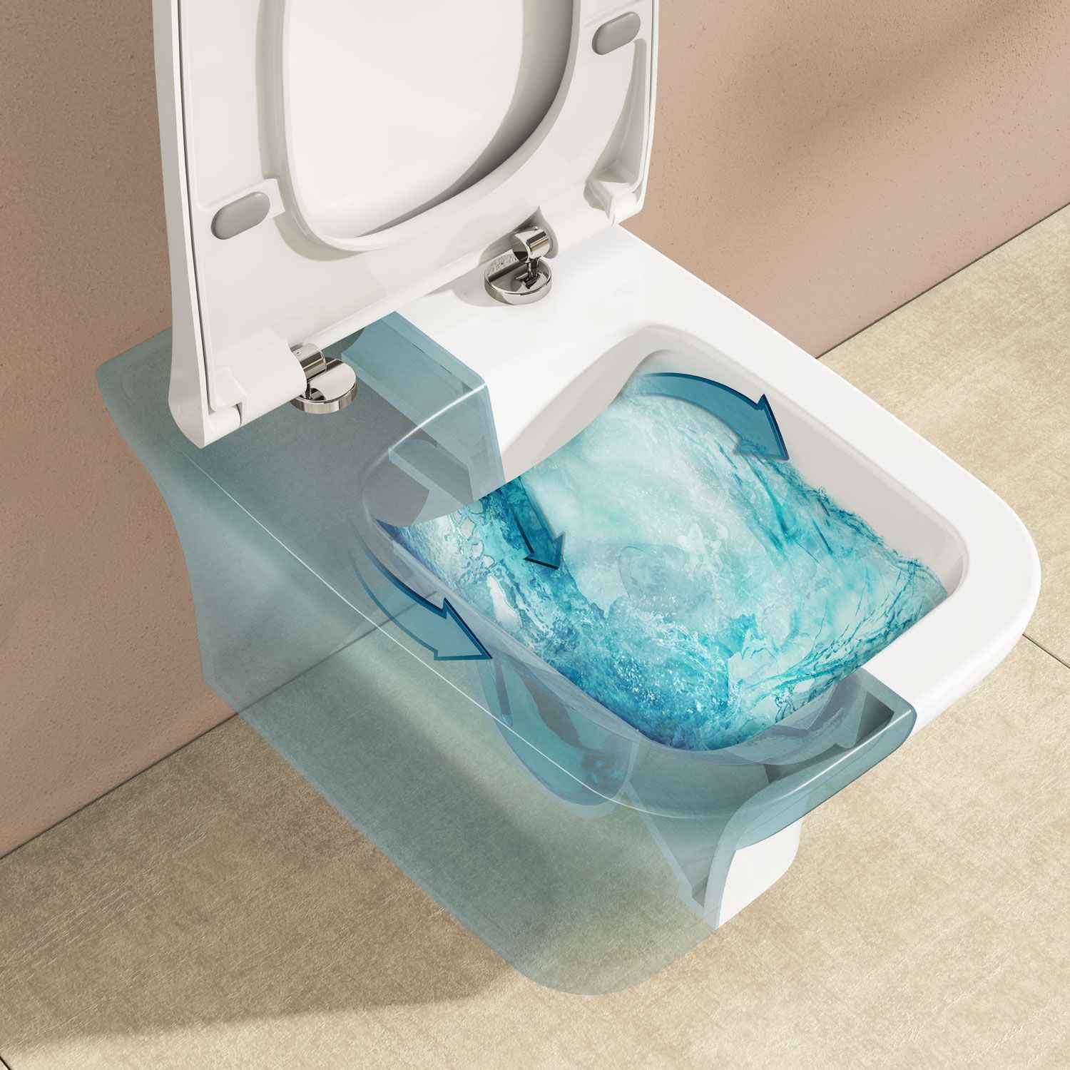 Подвесной безободковый унитаз VitrA Zentrum Square 7484B003-0075 Подвесной безободковый унитаз VitrA Zentrum Square 7484B003-0075