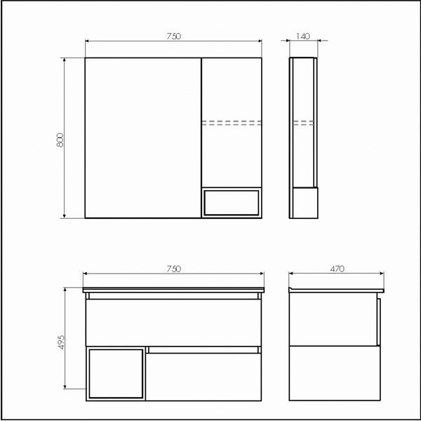 Зеркальный шкаф COMFORTY Турин-75 дуб бежевый Зеркальный шкаф COMFORTY Турин-75 дуб бежевый