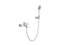 Смеситель для ванны с ручным душем, шлангом и держателем BelBagno Romano ROM-VASM-CRM хром глянцевый