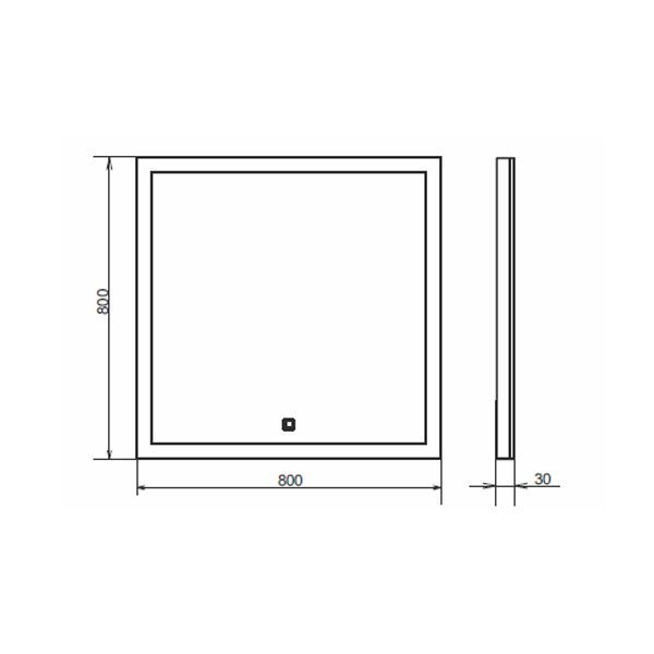 Зеркало COMFORTY Гиацинт-80 LED-подсветка сенсор 800x800 00-00001281CF Зеркало COMFORTY Гиацинт-80 LED-подсветка сенсор 800x800 00-00001281CF