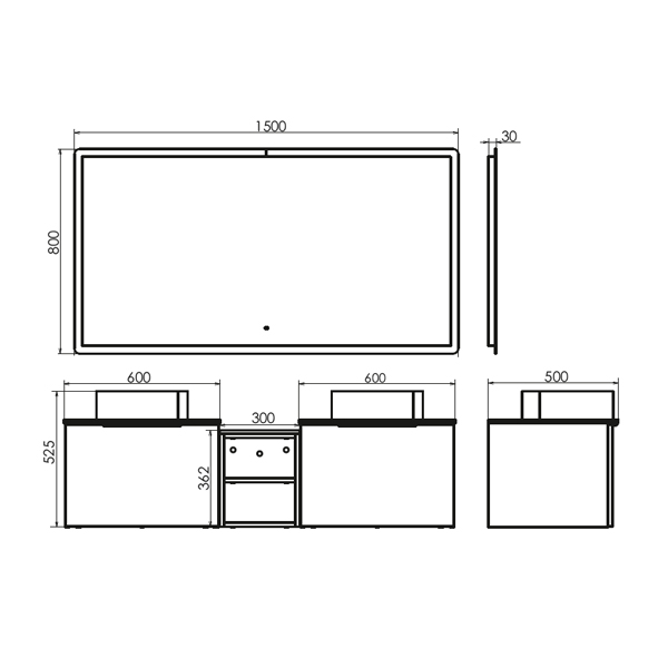 Зеркало Comforty Портленд 150 см 00-00013794 с подсветкой