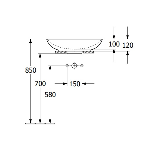 Раковина Villeroy & Boch Loop&Friends 55 см 4A470001 накладная