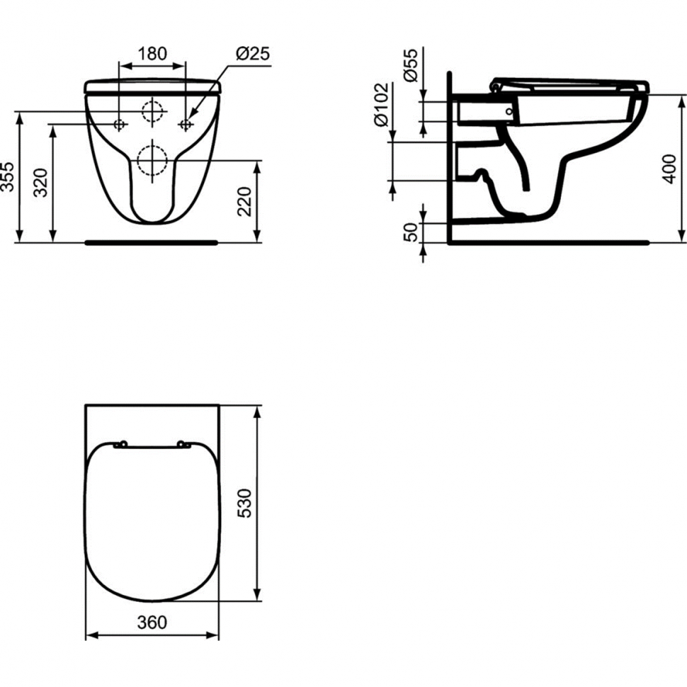 Подвесной унитаз Ideal Standard TEMPO T331101 Подвесной унитаз Ideal Standard TEMPO T331101