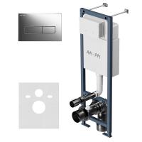 Система инсталляции AM.PM ErgoFit I012711.0351 для унитазов с хромированной глянцевой кнопкой смыва и шумоизоляцией